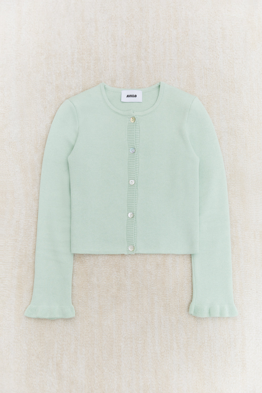 Mint Ruffle Cardigan