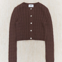 Brown Crewneck Cardigan