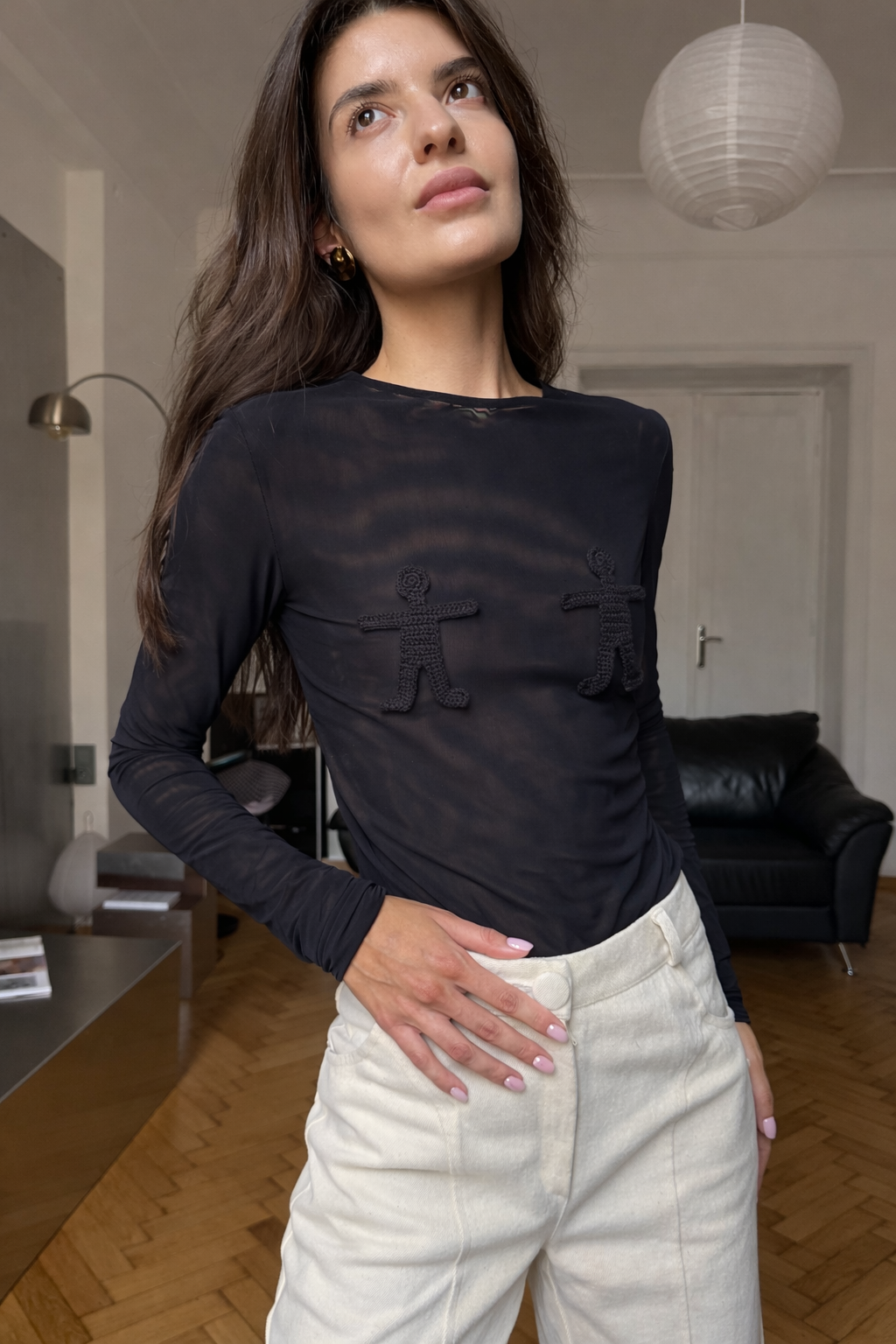 Knitted Soul Top in black