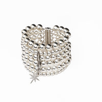 Morning Star Ceramic Beads Bracelet in silver