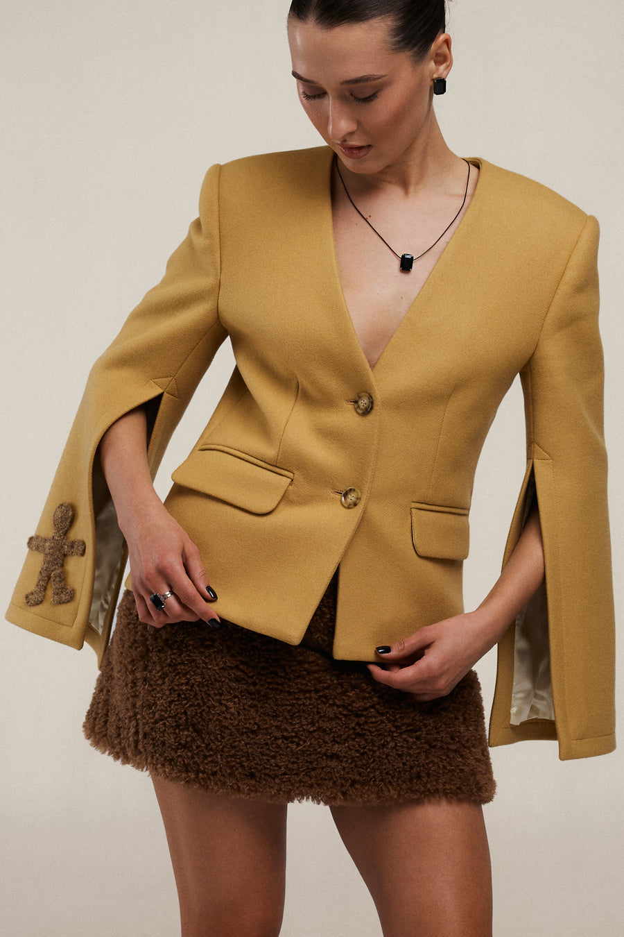 Grace Blazer in mustard yellow