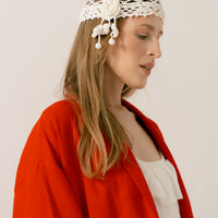 Lace-knit Flowers Beanie