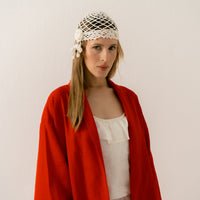 Lace-knit Flowers Beanie