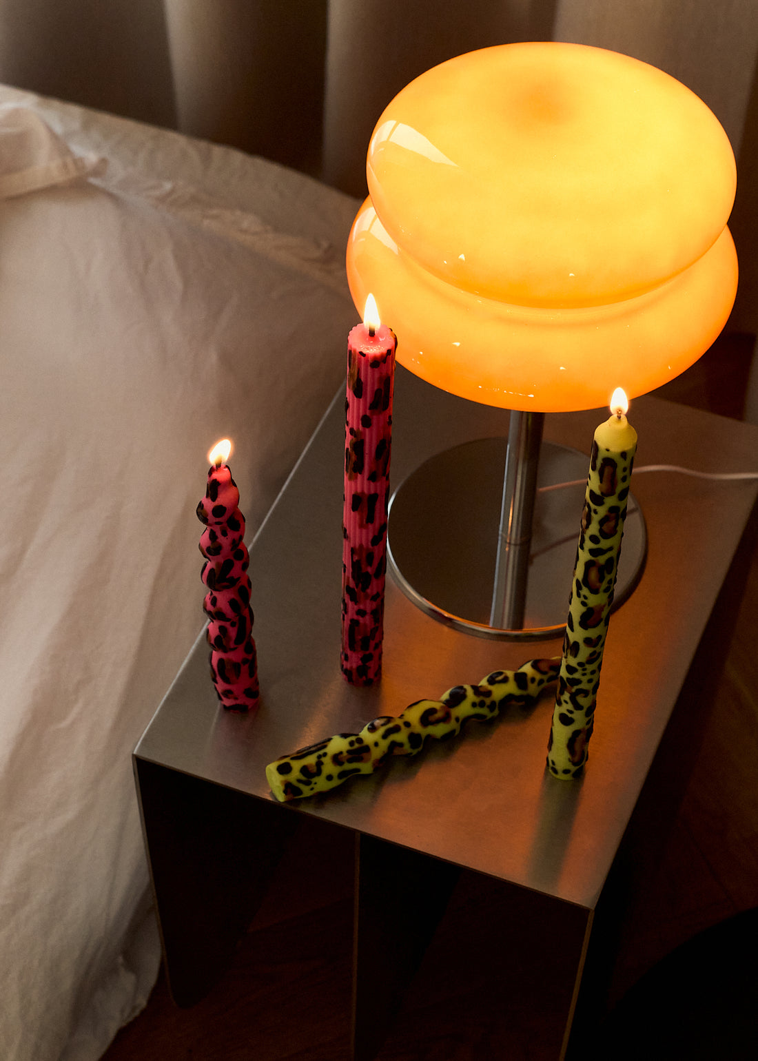 Pink Leopard Taper Candles