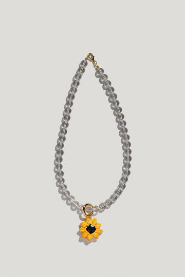 Polysk necklace with sunflower