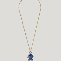 Khvyli dark blue fish pendant on a chain