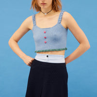 Knitted Crop Top in Blue