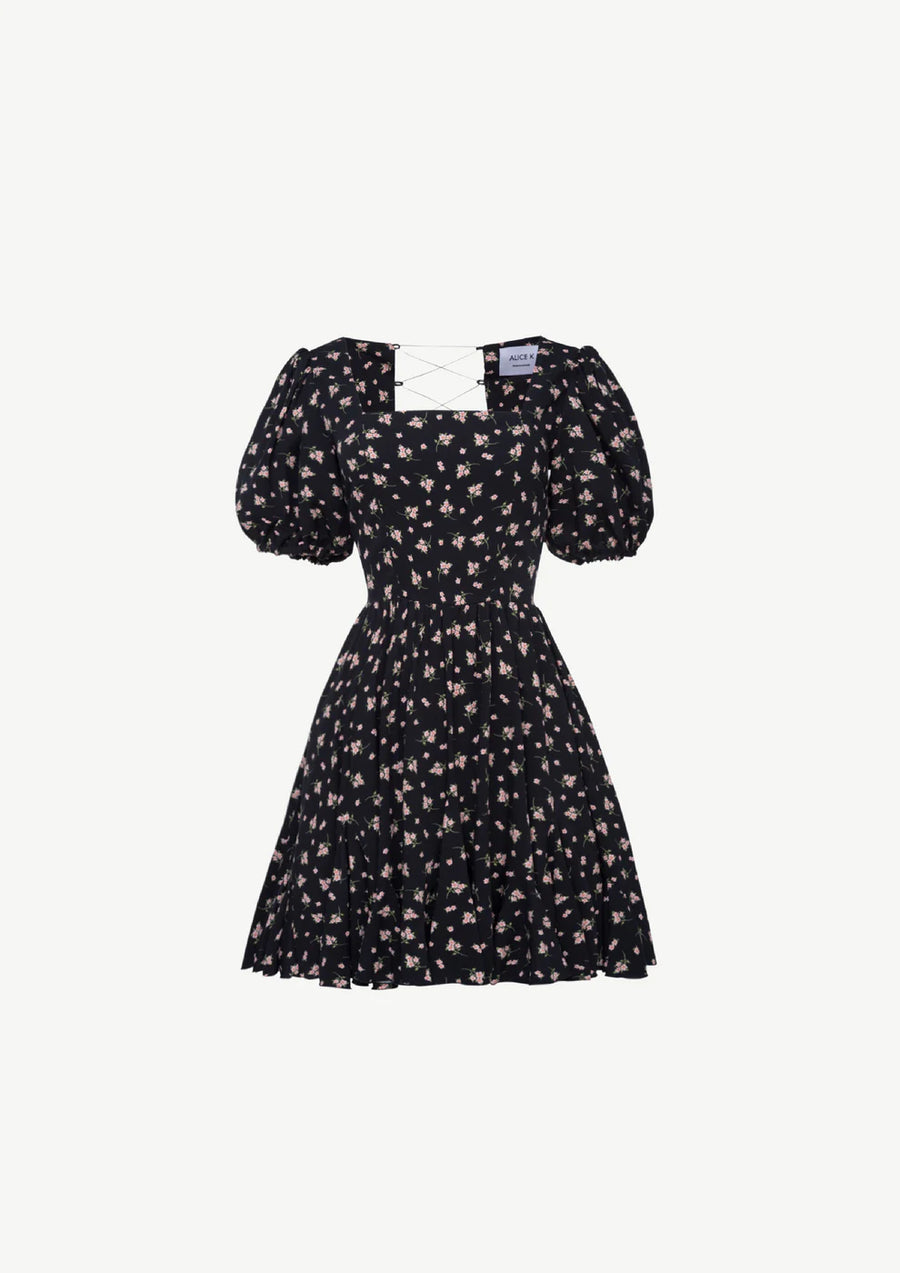 Roman holiday dress in floral print