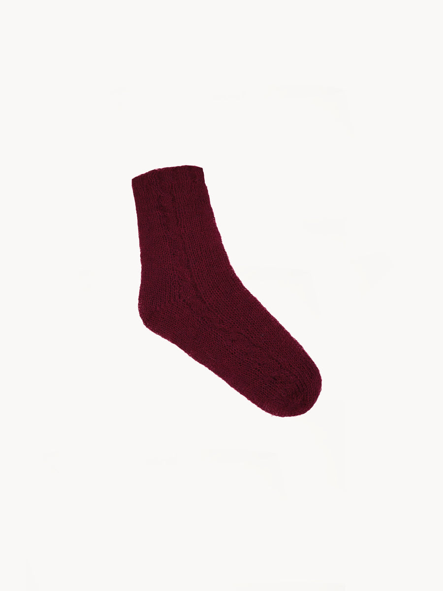 Air Mohair Socks in Burgundy