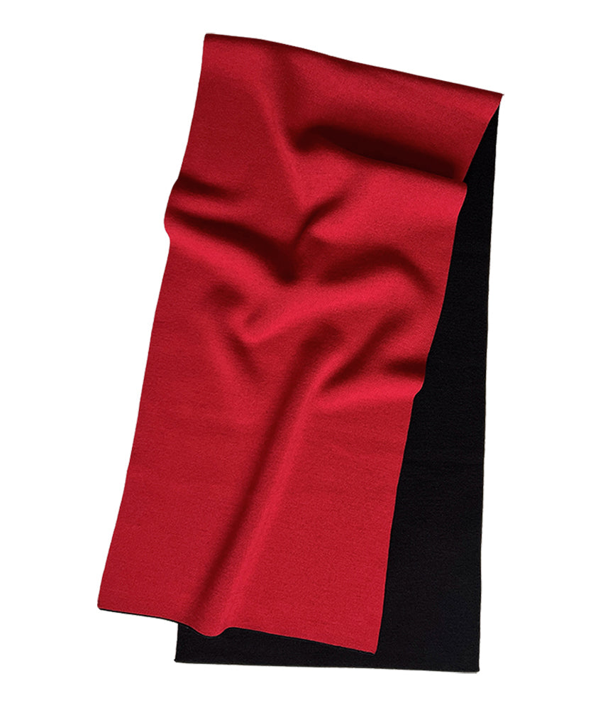 Red and black merino scarf