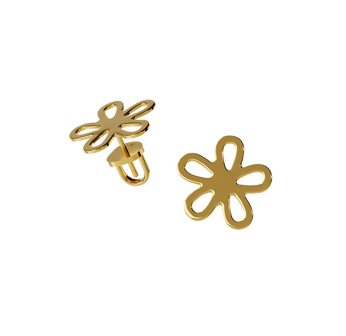 Earrings Flowers in gold