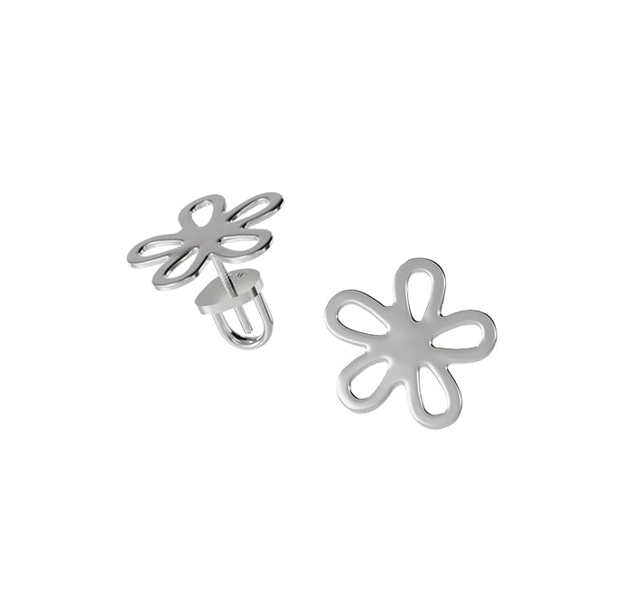 Flower Earrings in silver