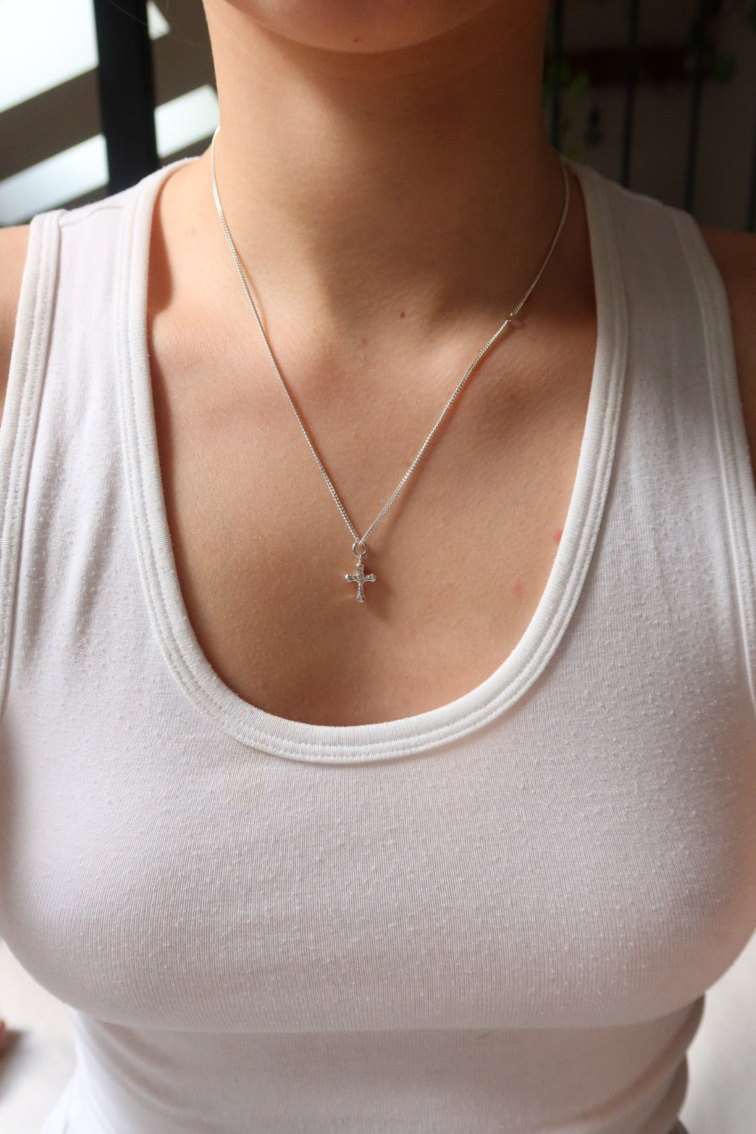 Mini Cross Pendant in silver