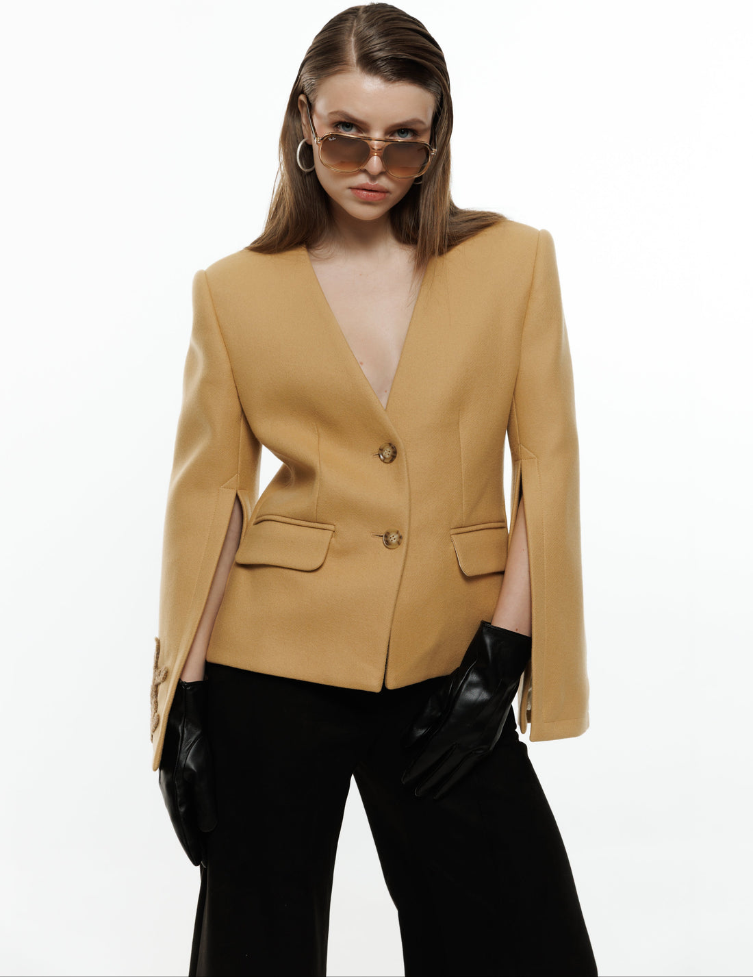Grace Blazer in mustard yellow