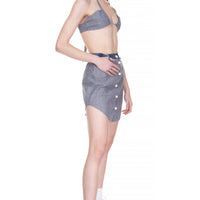 Mini skirt with Denim belt