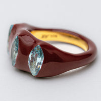 Molten Marquise Trio Ring