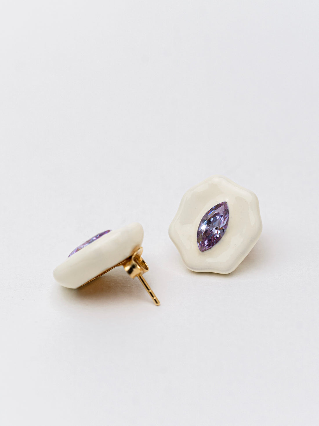 Petal Marquise Studs in lavender