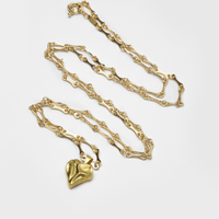 Rugged Chain Heart Pendant in gold