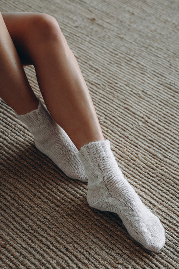mohair white socks present Christmas handmade