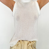 Knitted top with silk detail