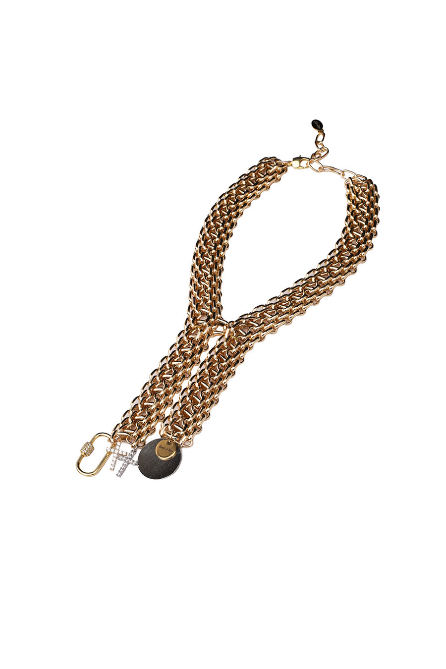 Daze tie necklace in gold