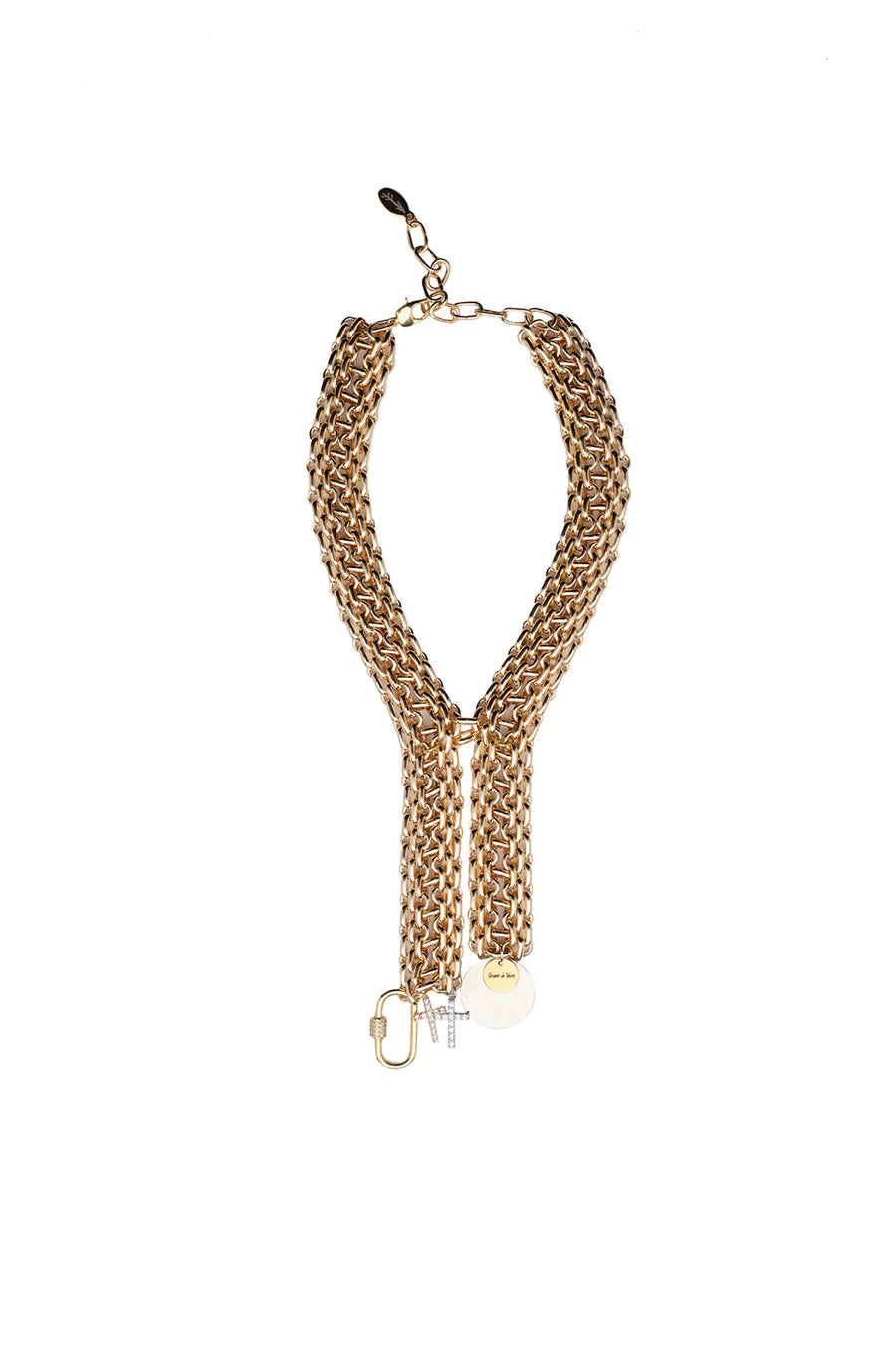 Daze tie necklace in gold