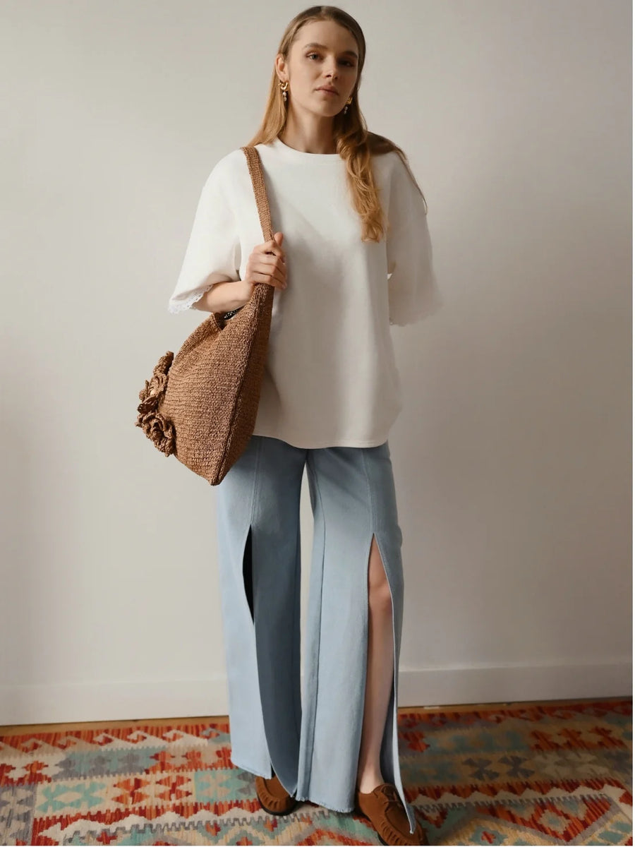Handmade Shopper with flowers