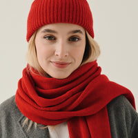 Cashmere Blend Scarf in Red