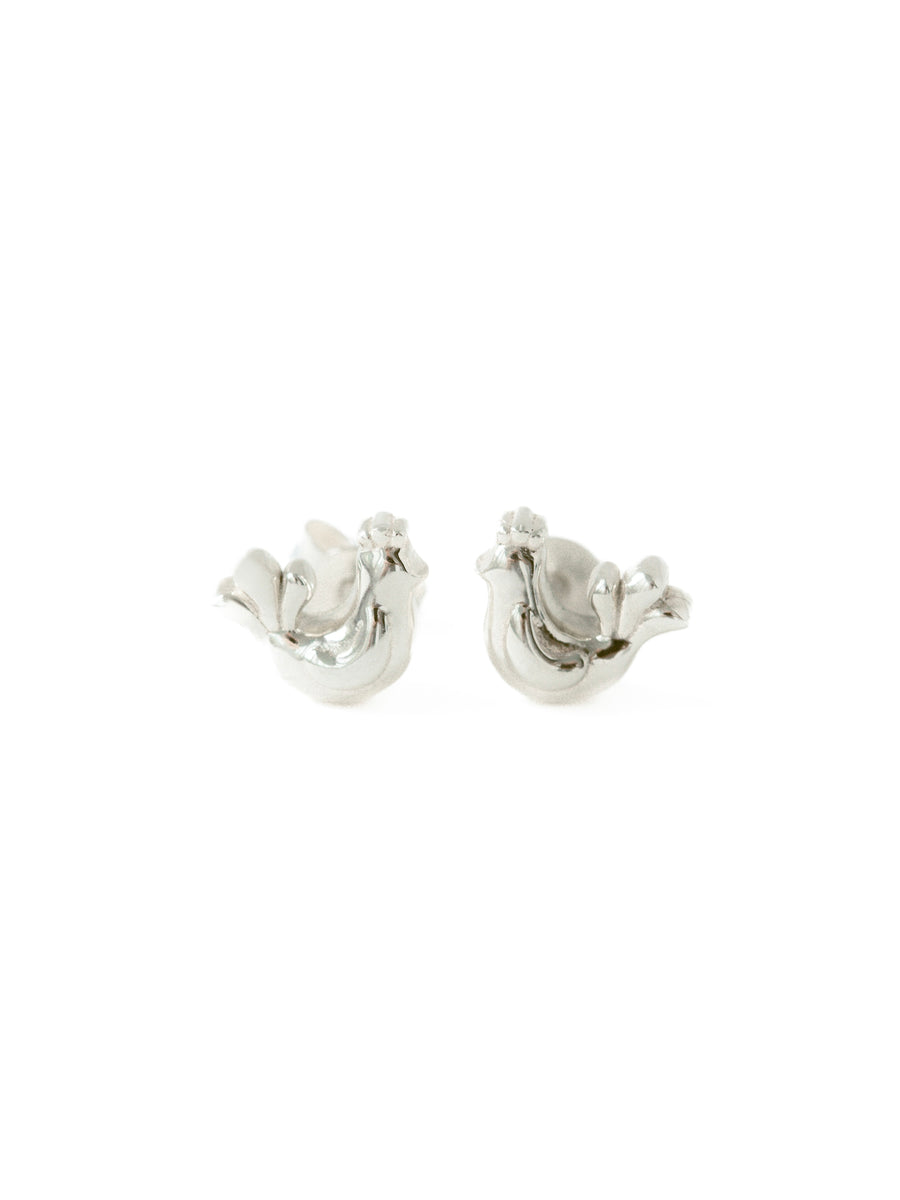 Earrings Ptashka (mini) - Silver