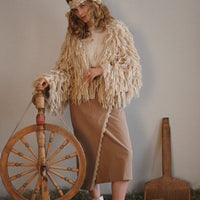 gunia cardigan wool fur handmade handknitted outerwear jacket