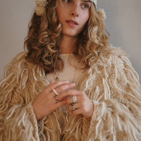 gunia cardigan wool fur handmade handknitted outerwear jacket