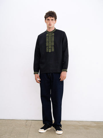 Kyivan Rus Men’s Vyshyvanka Shirt in black