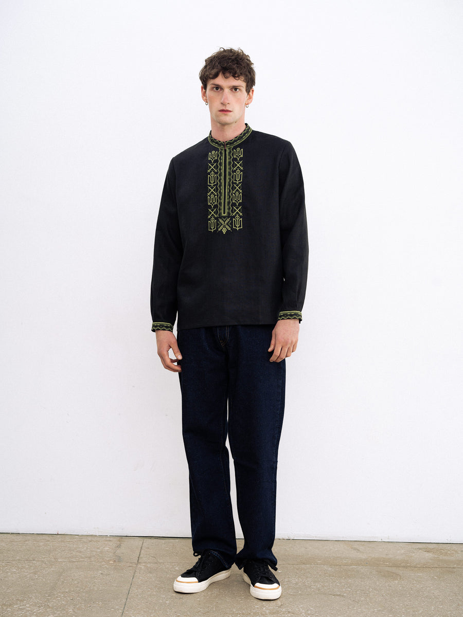 Kyivan Rus Men’s Vyshyvanka Shirt in black
