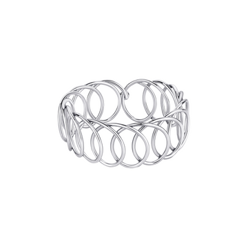 Karma Wide Bracelet in silver