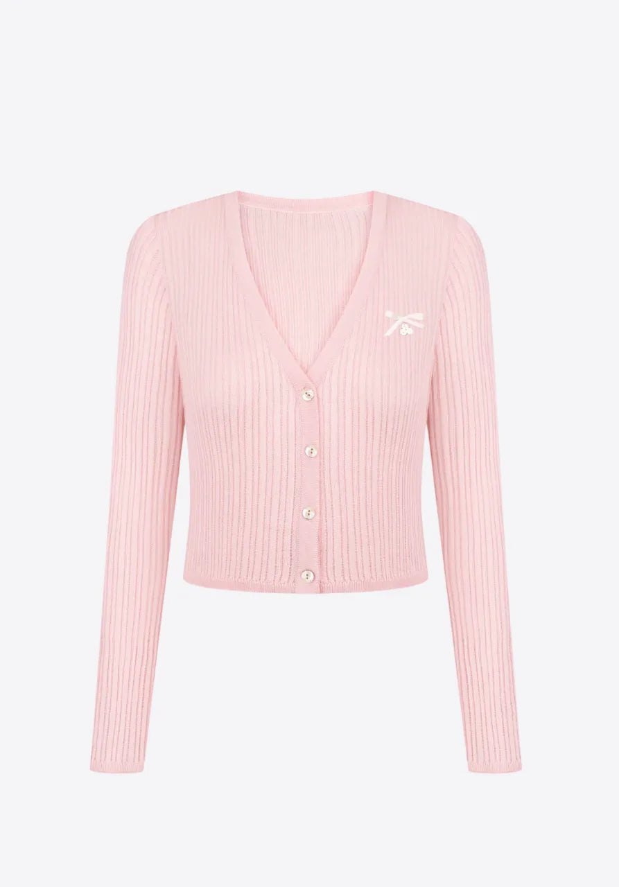 Knitted Cardigan In Pink