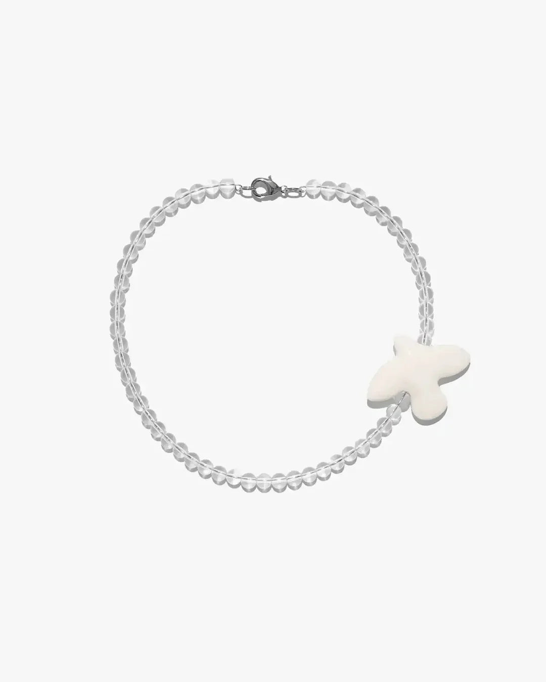 Myrni rhinestone necklace with porcelain bird