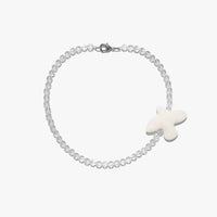 Myrni rhinestone necklace with porcelain bird