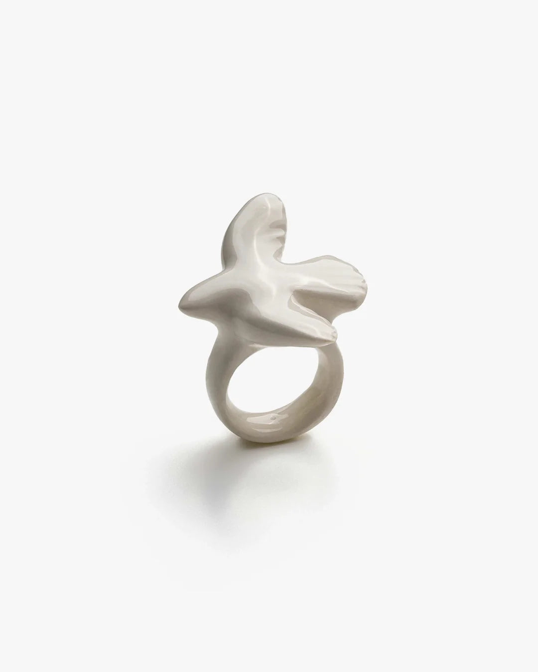 Myrni porcelain ring with bird
