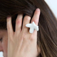 Myrni porcelain ring with bird