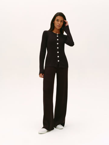 Fine Knit Pants in black