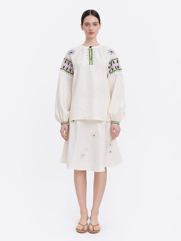 Oda Vyshyvanka Shirt in milk