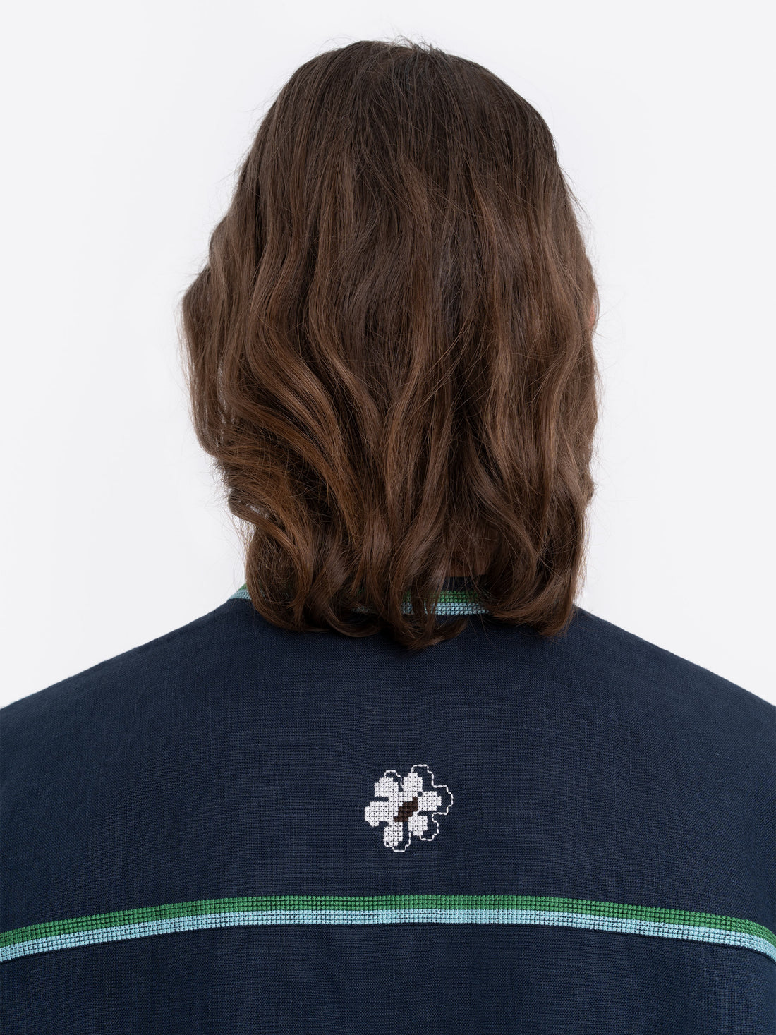 Lekvar Men’s Embroidered Shirt in dark blue