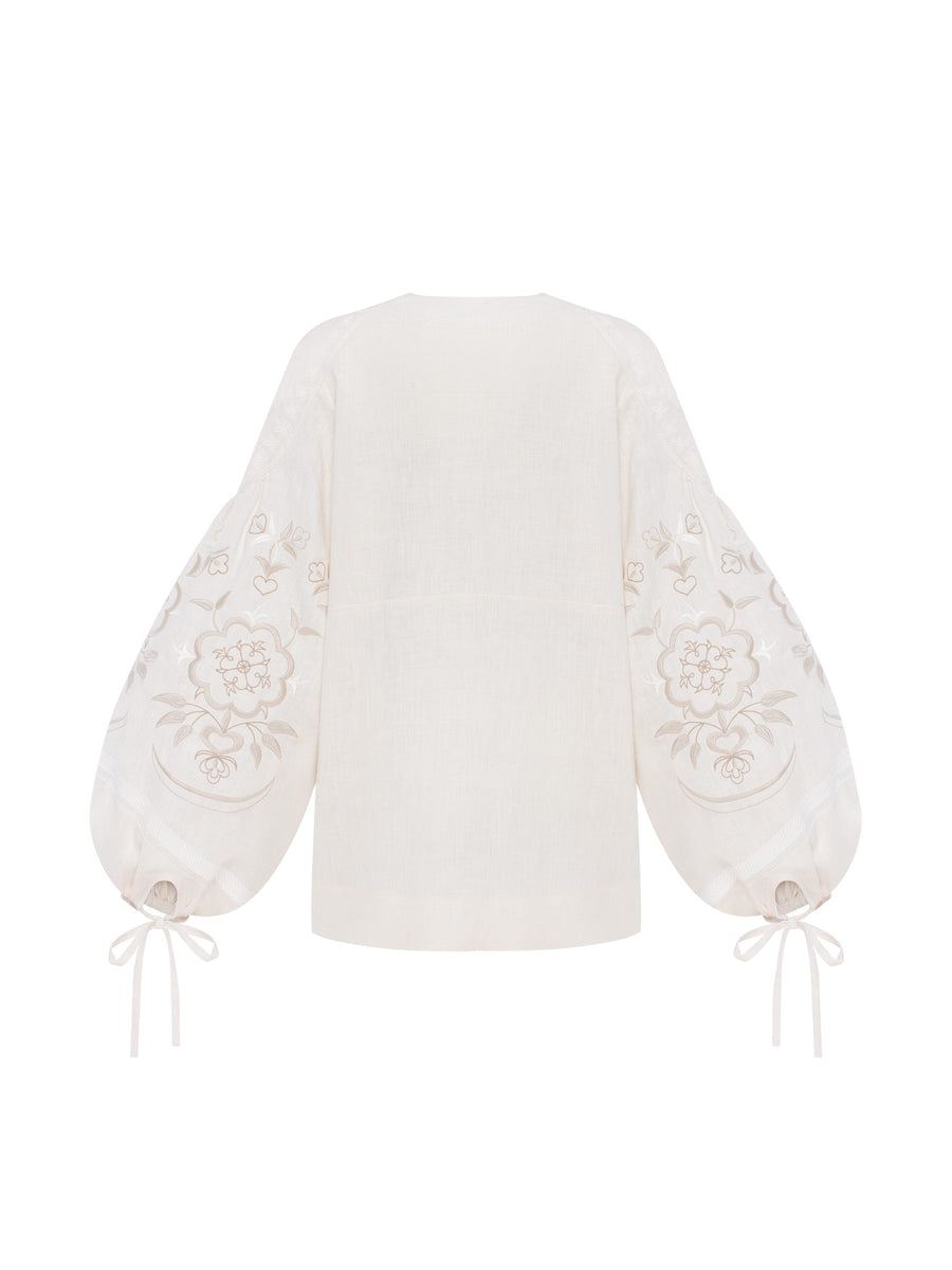 Örnek Vyshyvanka Shirt in milky white
