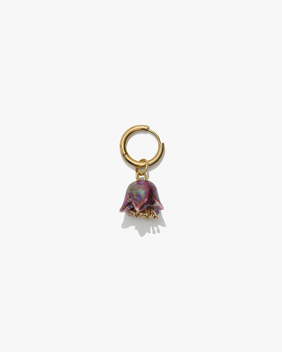 Polysk Bell Mono Earring in burgundy