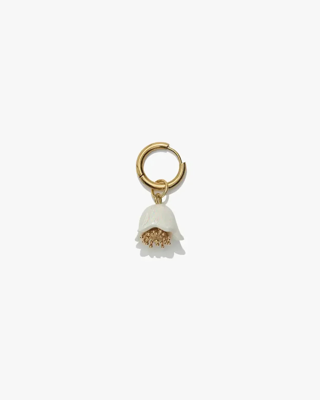 Polysk Bell Mono Earring in white