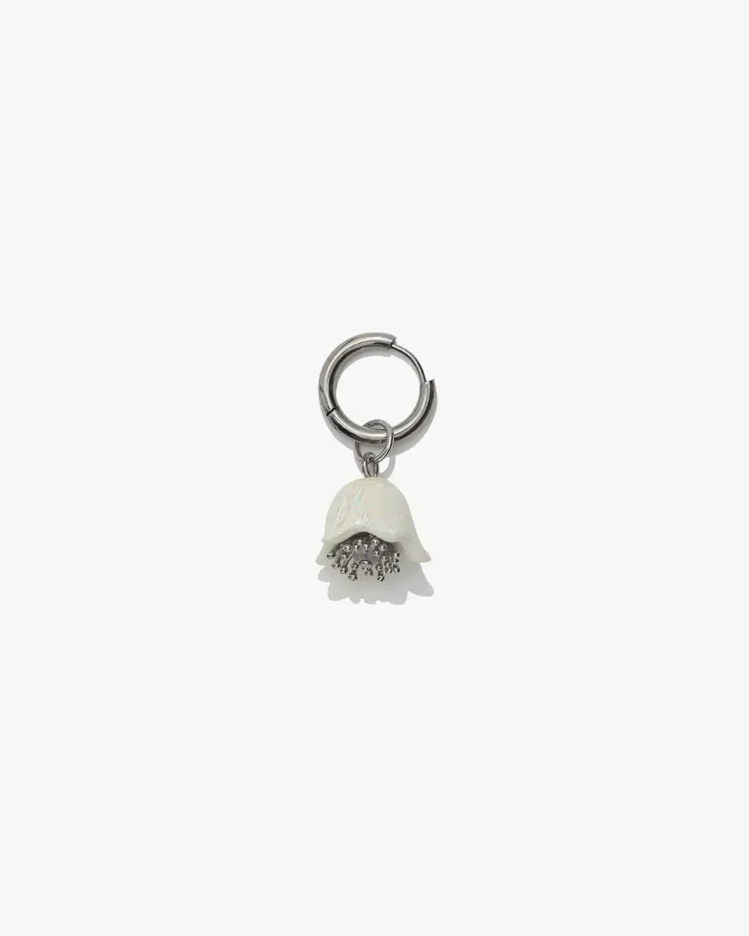 Polysk Bell Mono Earring in white