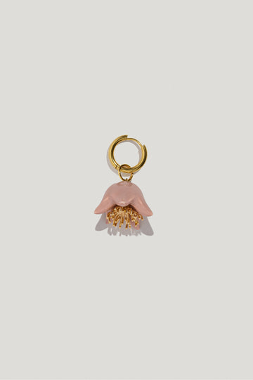 Polysk mono earring with pink flower