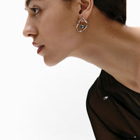 Perla Earrings in blue & rhodium