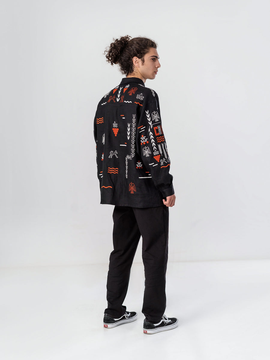Slovo Vyshyvanka Shirt in black