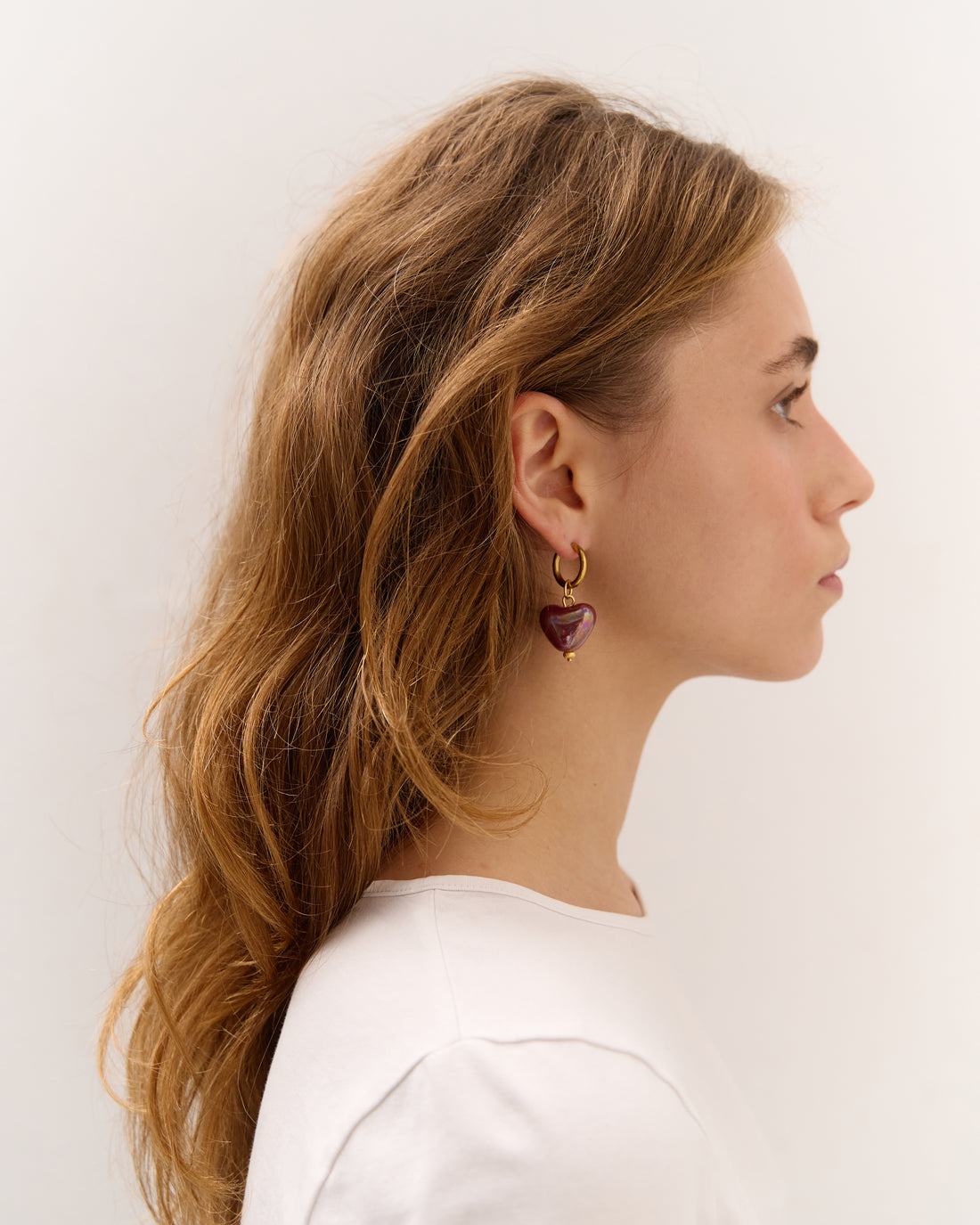 Skarb Mono Earring in burgundy